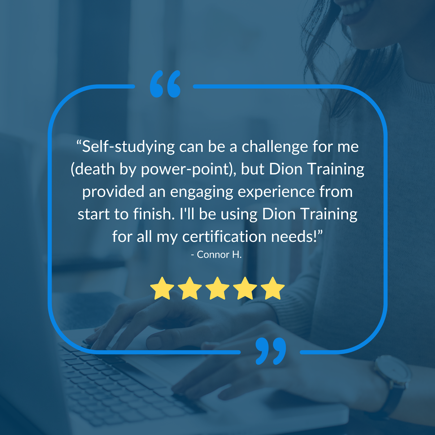 Quote from satisfied Dion Training customer