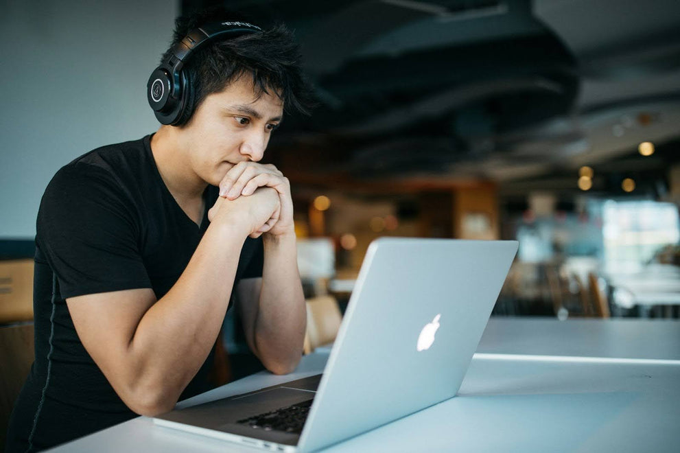 A Person Working on an Online Certification