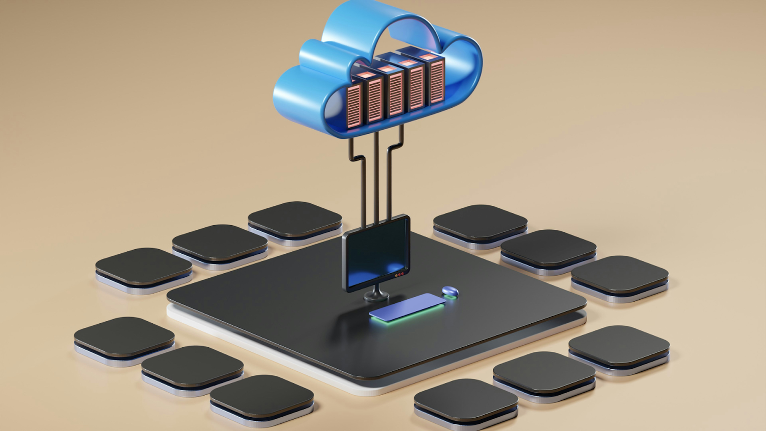 Cloud computing diagram.